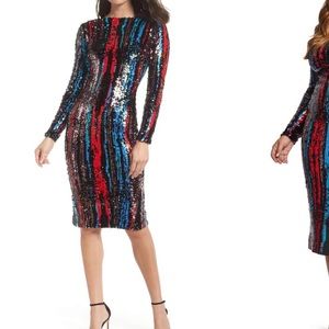 Dress the Population Sequin Midi Dress